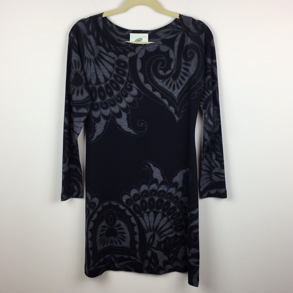 Nurture - Long Sleeve Spirograph Print Dress